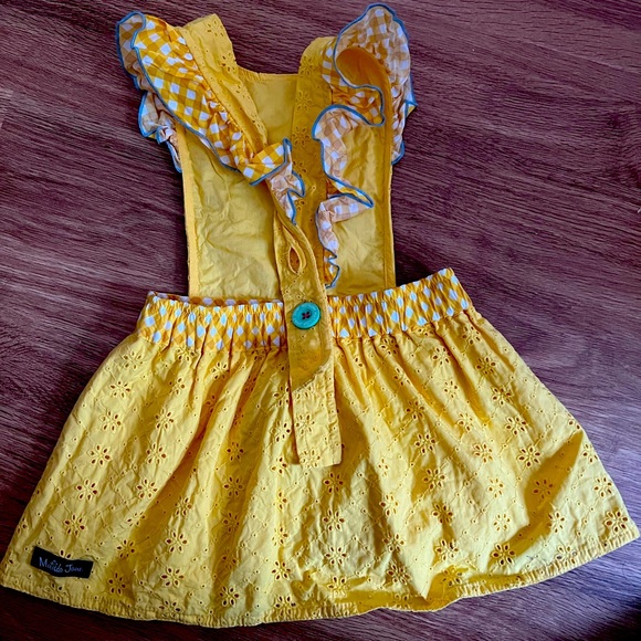 Matilda Jane yellow Pinafore dress sz 2 - Picture 2 of 4